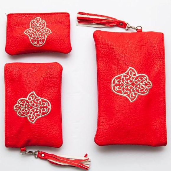 A hand made semi leather clutches - Picture 2 of 8